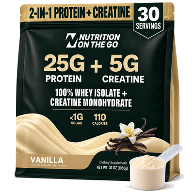 2-in-1 Whey Protein Isolate with Creatine | 30-Serving Pouch