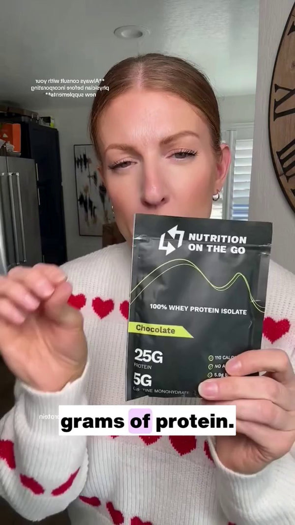 Breezy P holding a Nutrition On The Go chocolate packet