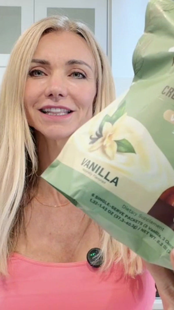 Norma Jean H. holding the vegan variety 6-pack