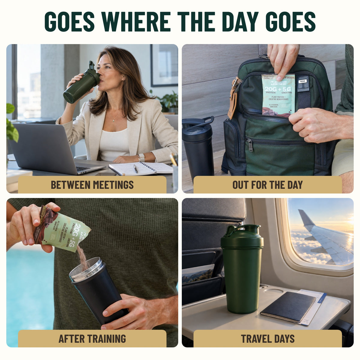 flavor:Chocolate | Nutrition On The Go Chocolate vegan packet between meetings, out for the day, after training, and on travel days