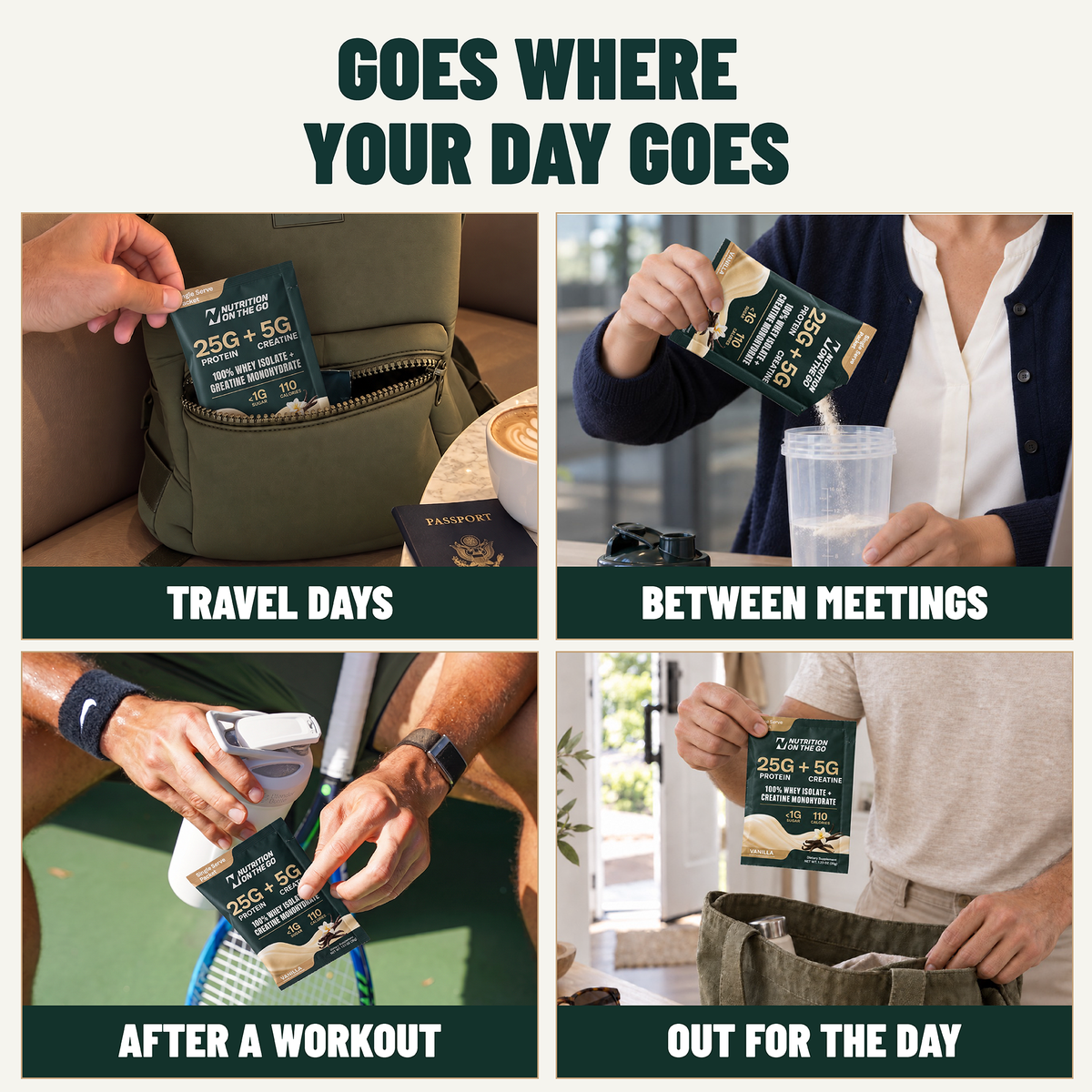 flavor:Variety Pack | Goes where your day goes: Nutrition On The Go packets for travel days, between meetings, after a workout, and out for the day